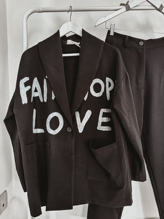 FAITH HOPE LOVE graffiti black suit *NEW*