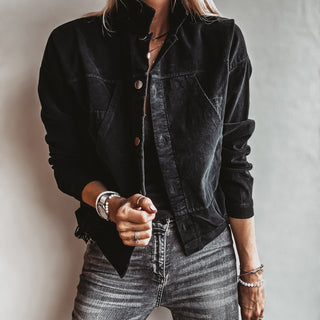 Corduroy military BLACK jacket *NEW*