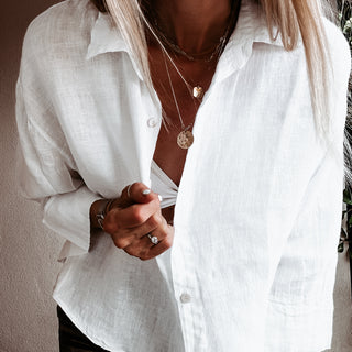 Lagos linen white blouse