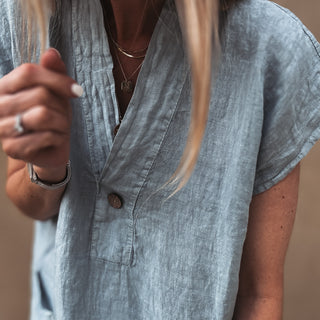 Blue Susannah linen blouse *NEW*