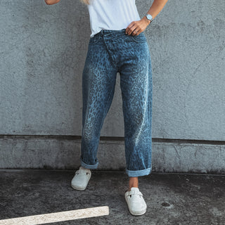The Leopard BLUE denim joggers *NEW*