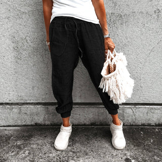 Black LINEN ULTIMATE joggers *NEW*
