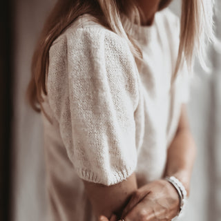 Vintage white Liliana knit with puff sleeves *NEW*