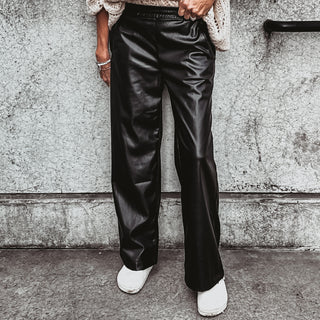 Faux leather wide leg joggers *NEW*