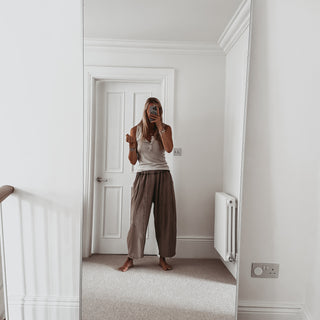 IBIZA TOWN parachute pants CHOCOLATE
