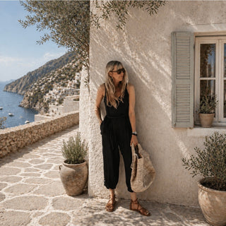 Luisa BLACK linen jumpsuit