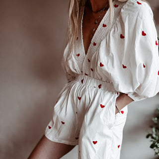 Heart Vintage white playsuit *NEW*