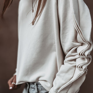 Vintage white ruffle sleeve sweatshirt *NEW*
