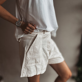 Cargo linen shorts CREAM *NEW*
