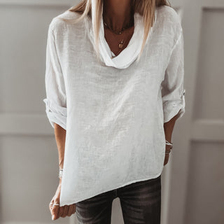 White Lili linen top with cowl neck *NEW*
