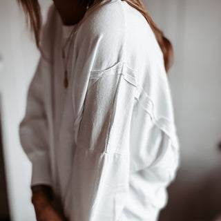 WHITE Perugia super slouchy sweatshirt *NEW*