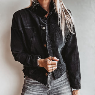 Corduroy military BLACK jacket *NEW*
