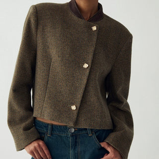 Eva Taupe tweed style button blazer *NEW*