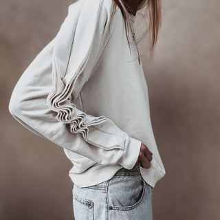 Vintage white ruffle sleeve sweatshirt *NEW*