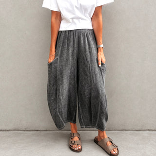 Washed grey Lora linen joggers *NEW*