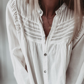 Cream Pennie pleated blouse *NEW*