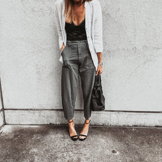Slouchy Charcoal jogger jeans with pockets