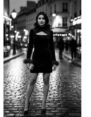 Bella little black velvet dress  *NEW*