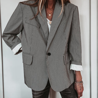 Merino black check blazer *NEW*
