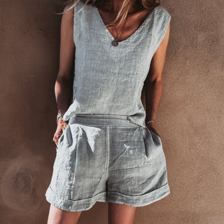 Pale blue Simona linen shorts *NEW*