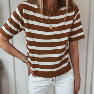 Tan breton Tamara striped sweater *NEW*
