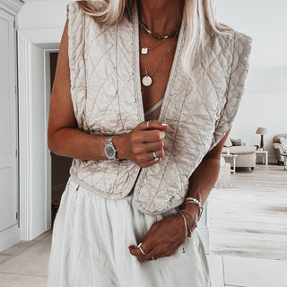 Caleb beige quilted gilet *NEW*