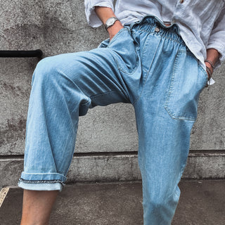 Pippa paperbag jeans DENIM BLUE