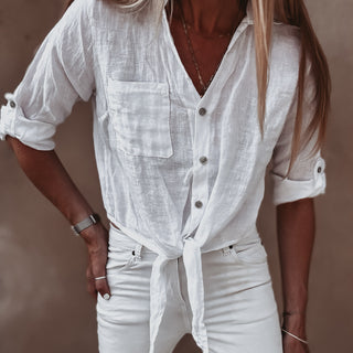 Luli WHITE tie blouse *NEW*
