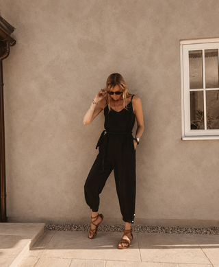 Luisa BLACK linen jumpsuit