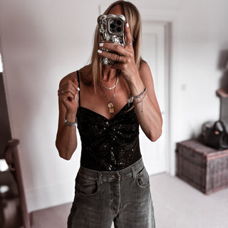 BLACK Sequin bodysuit *NEW*
