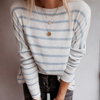 Marseille VINTAGE WHITE / BLUE GREY breton striped sweater *NEW*