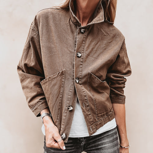 Taupe denim jacket *NEW*