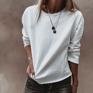 WHITE Positana super slouchy sweatshirt *NEW*