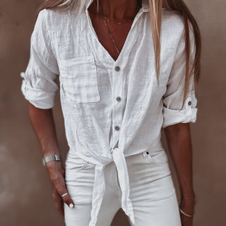 Luli WHITE tie blouse *NEW*