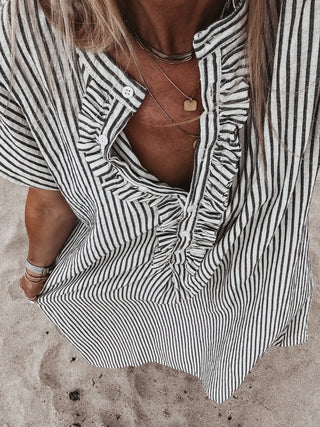 Amaranto Stripe ruffle dress *NEW*