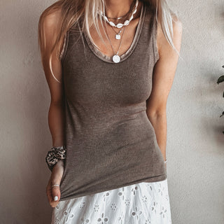 IBIZA TOWN tank in CHOCOLATE  *NEW*