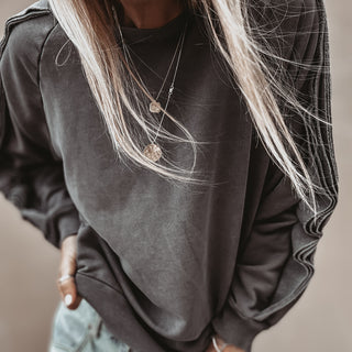 Vintage grey ruffle sleeve sweatshirt *NEW*