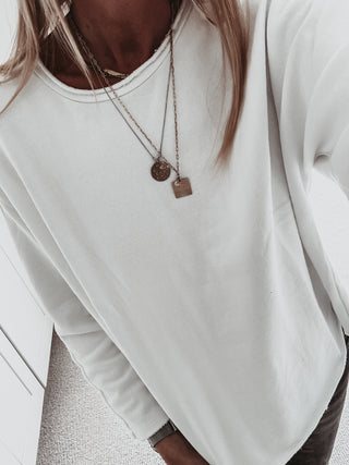WHITE Positana super slouchy sweatshirt *NEW*