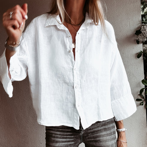 Lagos linen white blouse