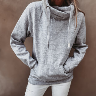 Light heather crossover grey college hoody *NEW*