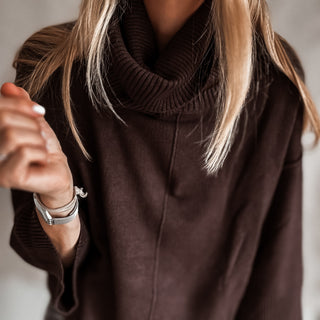 Detachable BROWN roll neck jumper *NEW*