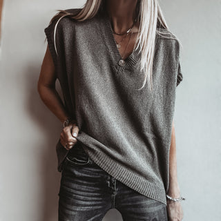 Patia GREY knitted V tank *NEW*