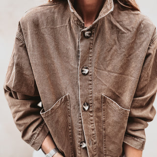 Taupe denim jacket *NEW*