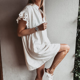 VINTAGE WHITE Meriden short dress *NEW*