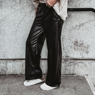 Faux leather wide leg joggers *NEW*
