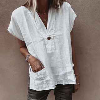 White Susannah linen blouse