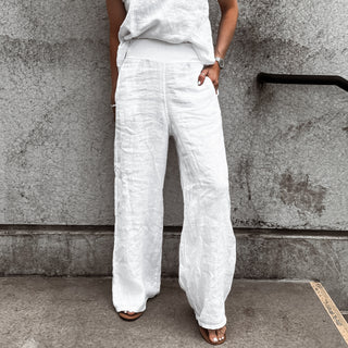 White SULTAN LINEN ULTIMATE joggers *NEW*