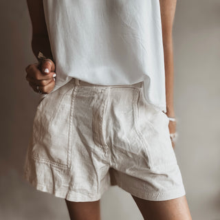 Cargo linen shorts CREAM *NEW*