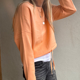 Native slightly cropped CORAL sweatshirt *relaxed style*
