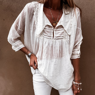 Vintage white sheer collar Blouse *NEW*